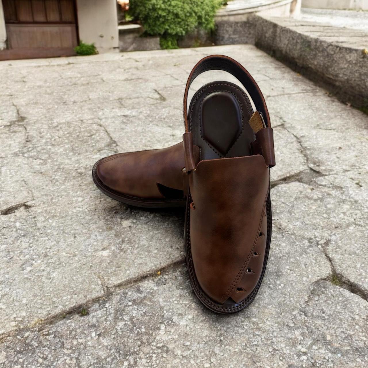 Premium Handmade Peshawri Chappal Double shade 004