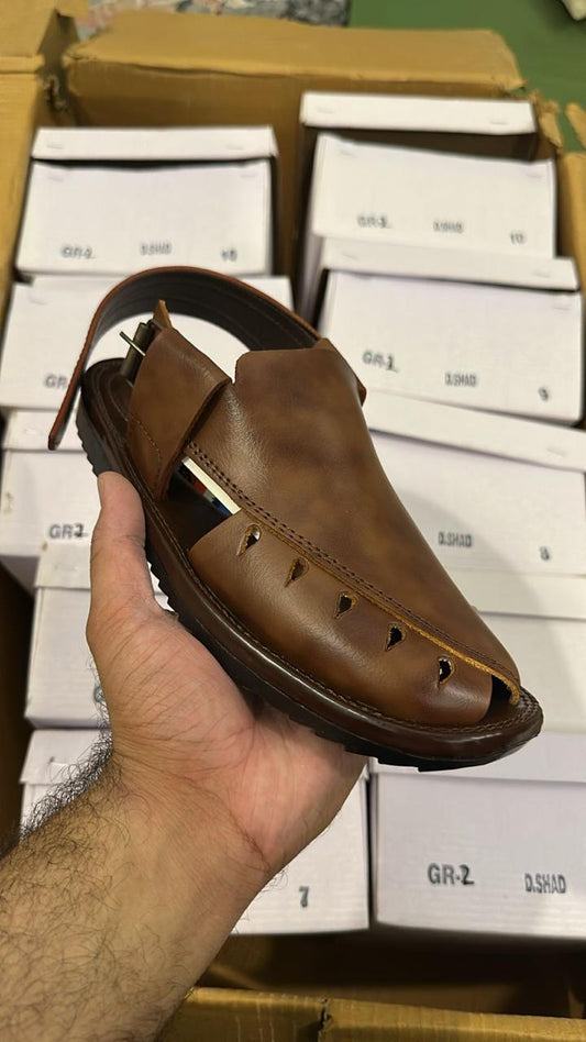 Premium Handmade Peshawri Chappal  Double shade 004