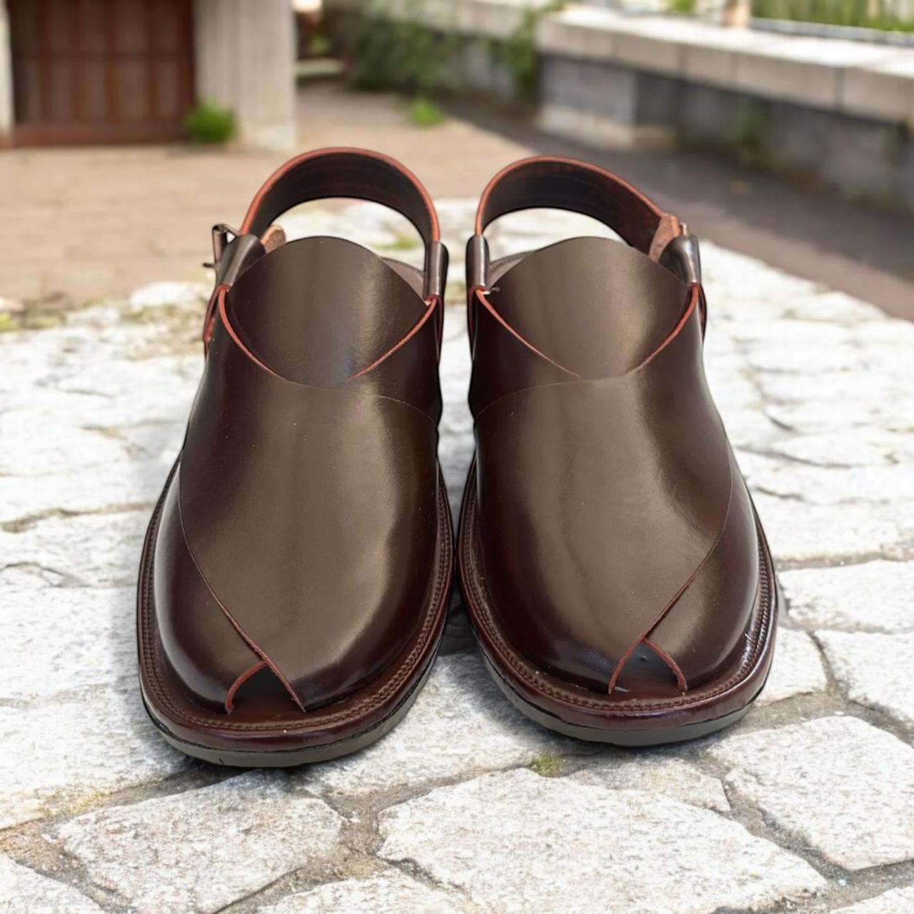 Premium Peshawari Chappal - Dark Brown 001
